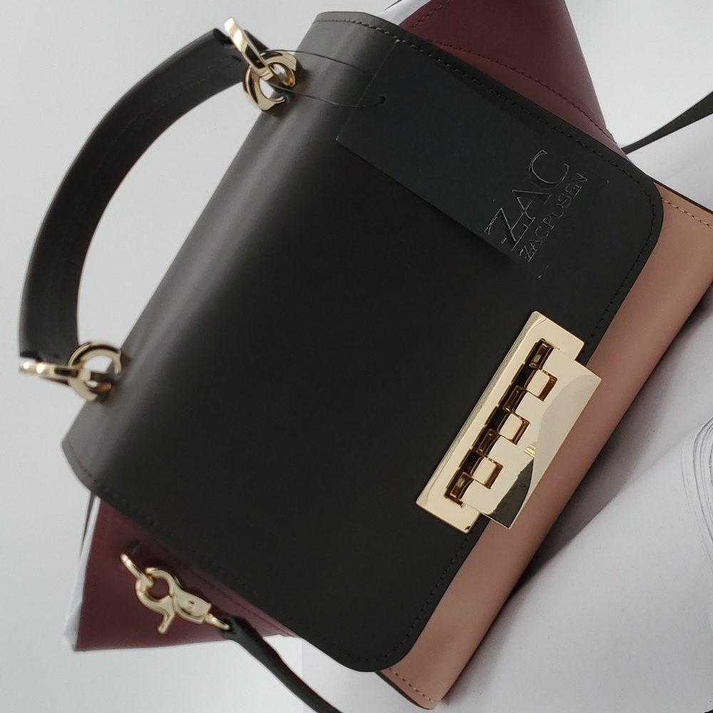 NWT Zac Zac Posen Eartha Medium Crossbody bag tote Leather Cedar shoulder purse
